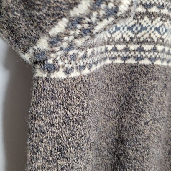 Bowen & Wright Mens 100% lambs wool Mock neck fair isle print Sweater size XL - Picture 5 of 8